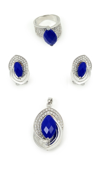 Picture of Fantastic Cubic Zirconia South American 3 Pieces Jewelry Sets