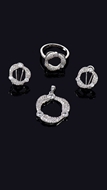 Picture of Independent Design Wedding Cubic Zirconia 3 Pieces Jewelry Sets