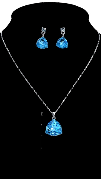 Picture of Vanguard Design For Sea Blue Platinum Plated 2 Pieces Jewelry Sets