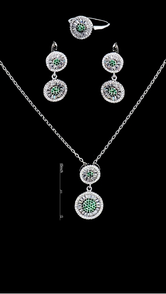 Picture of Novel Style Cubic Zirconia Brass 3 Pieces Jewelry Sets