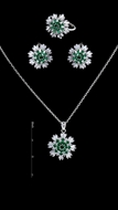 Picture of Best-Selling Platinum Plated Brass 3 Pieces Jewelry Sets