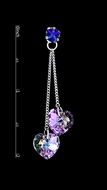 Picture of Elegant Colored Heart & Love Platinum Plated Drop & Dangle