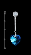 Picture of Modern Design Colourful Platinum Plated Drop & Dangle