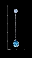 Picture of The Biggest Stock For  Sea Blue Platinum Plated Drop & Dangle