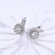 Picture of Innovative And Creative Platinum Plated Huggies Earrings