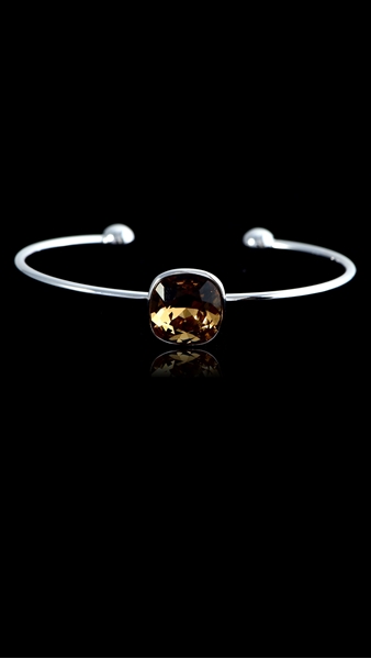 Picture of Trendy Platinum Plated Swarovski Element Bangles