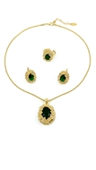 Picture of Popular Design Glass Gold Plated 3 Pieces Jewelry Sets