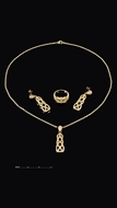 Picture of Independent Design Gold Plated Micro Pave Setting 3 Pieces Jewelry Sets