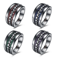 Picture of Fashionable Purple Gunmetel Plated Fashion Rings