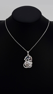 Picture of Delicate Curvy Platinum Plated White Necklaces