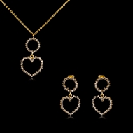 Picture of  Love & Heart Delicate Necklace And Earring Sets 3FF054593S