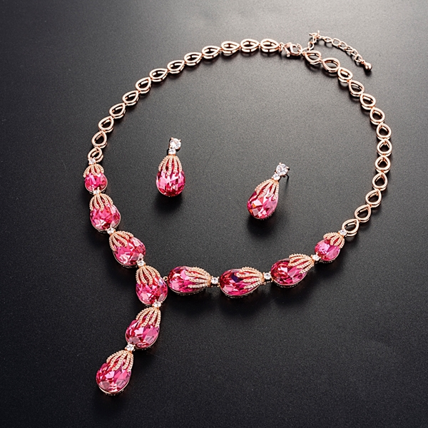 Picture of Need-Now Pink Copper or Brass Necklace and Earring Set from Editor Picks