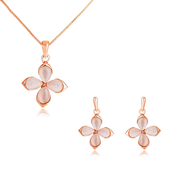 Picture of Eye-Catching Rose Gold Plated Zinc Alloy Necklace and Earring Set with Member Discount