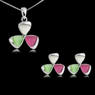 Picture of Irresistible Colorful Small Necklace and Earring Set As a Gift