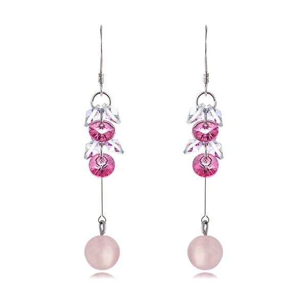 Picture of Great Value Pink Swarovski Element Pearl Drop & Dangle Earrings with Full Guarantee