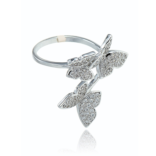 Picture of Well Made Micro Pave Setting Butterfly Fashion Rings