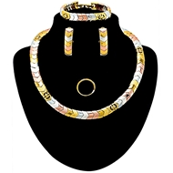 Picture of The Integrity Of  Dubai Style Multi-Tone Plated 4 Pieces Jewelry Sets