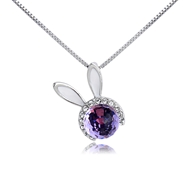 Picture of Hypoallergenic Platinum Plated Swarovski Element Pendant Necklace with Easy Return