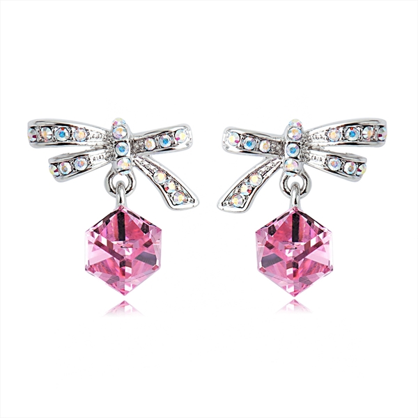 Picture of Stylish Small Pink Dangle Earrings