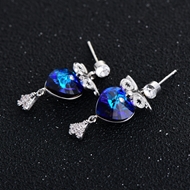 Picture of Good Swarovski Element Zinc Alloy Dangle Earrings