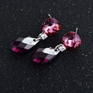 Picture of Zinc Alloy Purple Dangle Earrings from Certified Factory