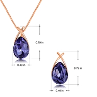 Picture of Buy Rose Gold Plated Purple Necklace and Earring Set with Low Cost