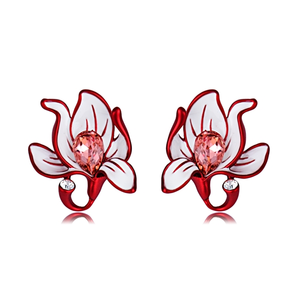 Picture of Hot Selling Rose Gold Plated Red Stud Earrings from Top Designer