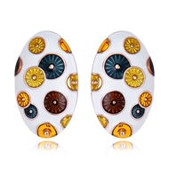 Picture of Impressive Rose Gold Plated Enamel Stud Earrings Factory Direct Supply