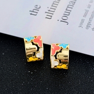 Picture of Fashion Enamel Gold Plated Stud Earrings