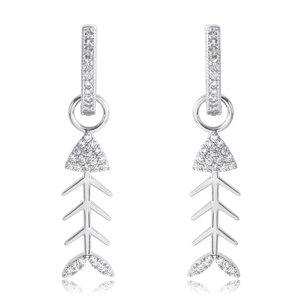 Picture of Shop Platinum Plated Delicate Dangle Earrings with SGS/ISO Certification