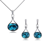 Picture of New Season Blue Classic Necklace and Earring Set with SGS/ISO Certification