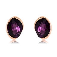 Picture of Irresistible Purple Rose Gold Plated Stud Earrings As a Gift