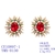 Picture of Beautiful Cubic Zirconia Red Stud Earrings