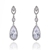 Picture of Delicate Big Platinum Plated Dangle Earrings