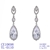 Picture of Delicate Big Platinum Plated Dangle Earrings