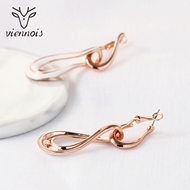 Picture of Sparkly Medium Rose Gold Plated Dangle Earrings