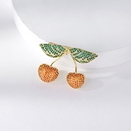 Picture of Attractive Orange Cubic Zirconia Brooche at Unbeatable Price