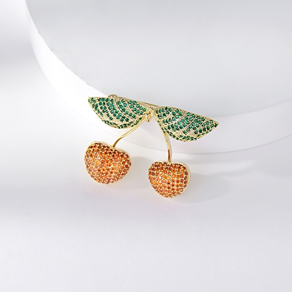 Picture of Attractive Orange Cubic Zirconia Brooche at Unbeatable Price