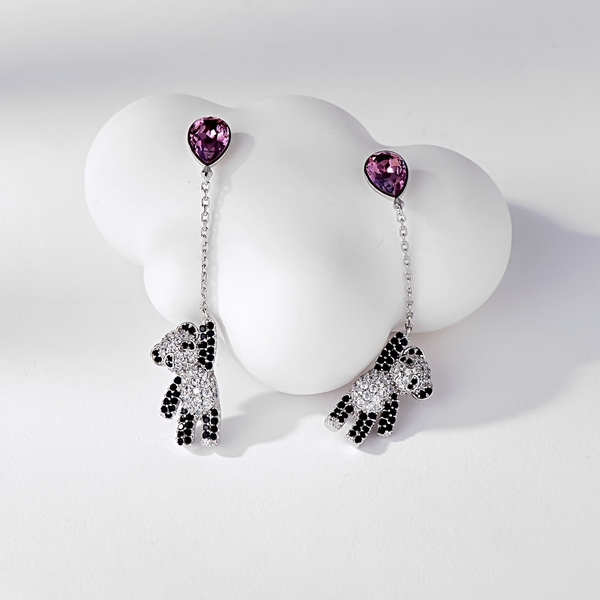 Picture of New Season Purple Animal Dangle Earrings with SGS/ISO Certification