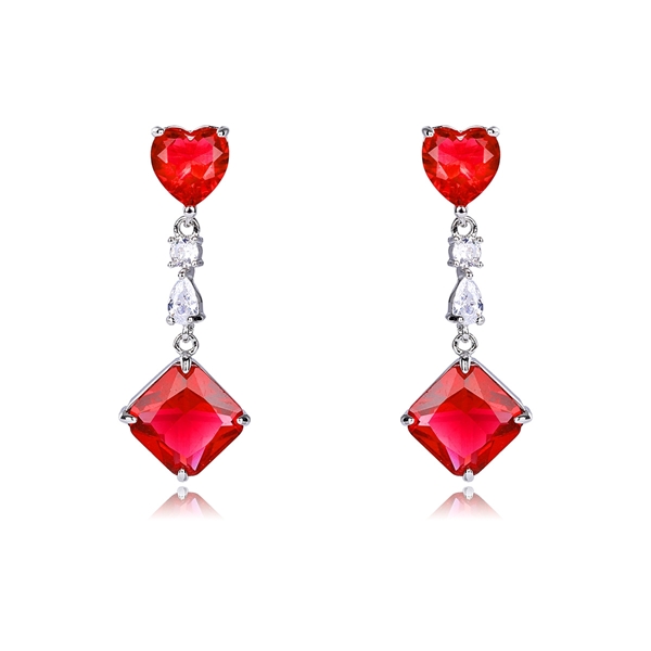 Picture of Unique Cubic Zirconia Red Dangle Earrings