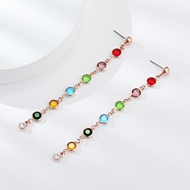 Picture of Cost Effective Colourful Platinum Plated Drop & Dangle