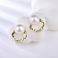 Picture of Good Artificial Pearl White Stud Earrings