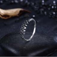 Picture of Buy Platinum Plated Artificial Crystal Adjustable Ring with Fast Shipping