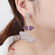 Picture of Luxury Purple Dangle Earrings with Fast Delivery