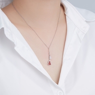 Picture of Good Quality Cubic Zirconia Platinum Plated Pendant Necklace