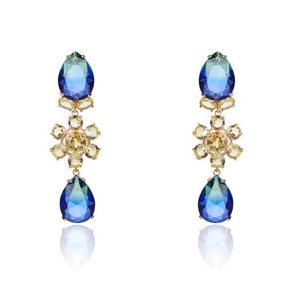 Picture of Attractive Blue Cubic Zirconia Dangle Earrings For Your Occasions