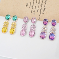 Picture of Funky Big Cubic Zirconia Dangle Earrings