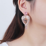 Picture of Shop Gold Plated Big Dangle Earrings with Price