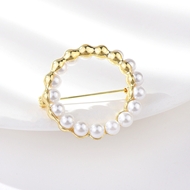 Picture of Impressive White Artificial Pearl Brooche in Flattering Style