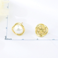 Picture of Popular Artificial Pearl Gold Plated Stud Earrings